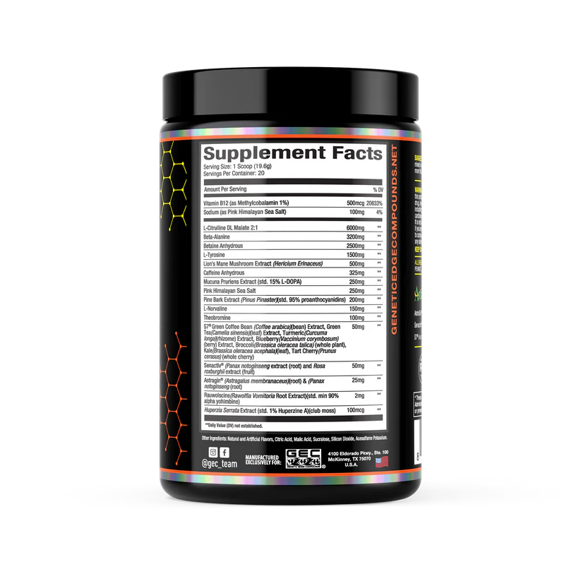 GEC LFL Nootropic Preworkout - Bemoxie Supplements