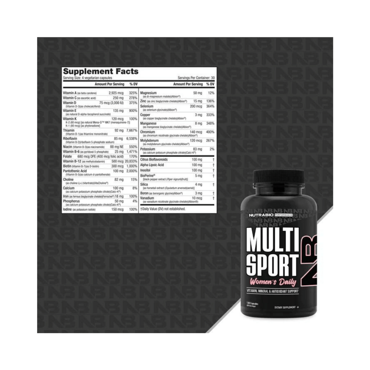 NutraBio MultiSport - Women’s Daily - Bemoxie Supplements